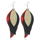 Women Leaf Teardrop Leather Earrings Ear Stud Hook Drop Dangle Jewelry Gift