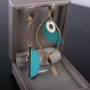 Asymmetrical Green Wooden Earrings Geometric Statement Earrings 2018 Women