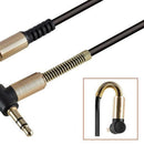 1m 3.5mm Jack Audio Cable Adapter Male To Male 90 Degree Right Angle Pro U0H2