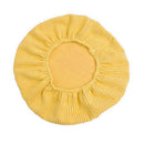 2Pcs Elastic Winter Plush Round Chair Seat Cover Removable ~Yellow_33cm Dia