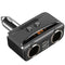 Car LCD Cigarette Lighter Socket Distributor DC 12V Dual USB Charger Power QNF