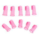 10 Pcs Dog Finger Toothbrush Dental Hygiene Finger Brushes for Dog Cat Pink