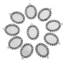 10pcs/lot Alloy Fit for 18x25mm Pendant Tray Oval Cabochon Setting Blank Bezel