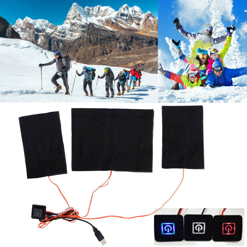 Carbon Fiber Outdoor Camping Electric USB Charging Heating Pads Running Travel