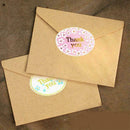 24Pcs "Thank You" Envelope Label Kraft Paper Craft Stickers Seals Packaging S2J5