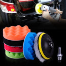 7pcs 5" 125mm Car Polishing Waxing Buffing Wave Sponge Pads Wool Polisher Buffer