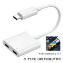 2in1 Type C to USB-C Headphone Fast Charger Audio Adapter Splitter Converter