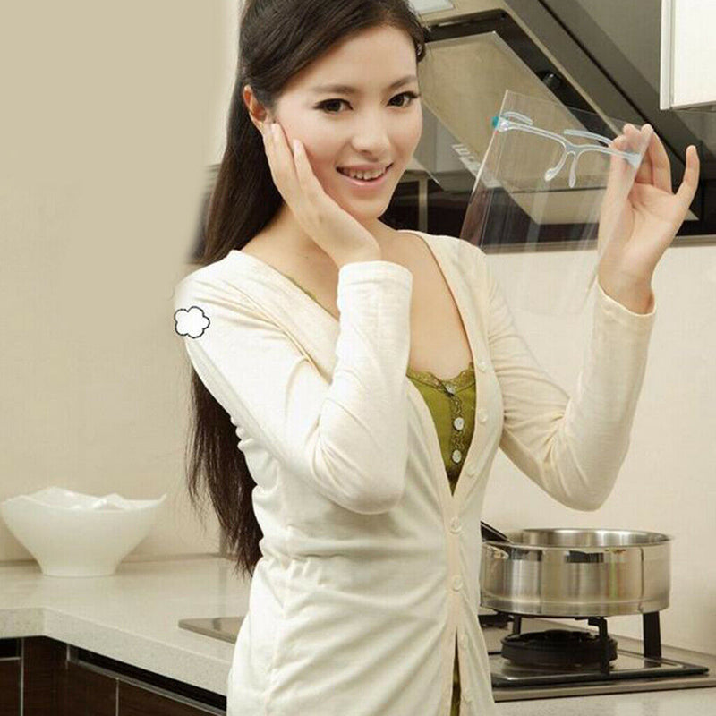 6 Pieces Full Face Shield Guard Reusable Clear Goggles Visor Hat Dustproof