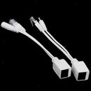 10Pack Power Over Ethernet PoE Adapter Injector + Splitter Cables Kit White