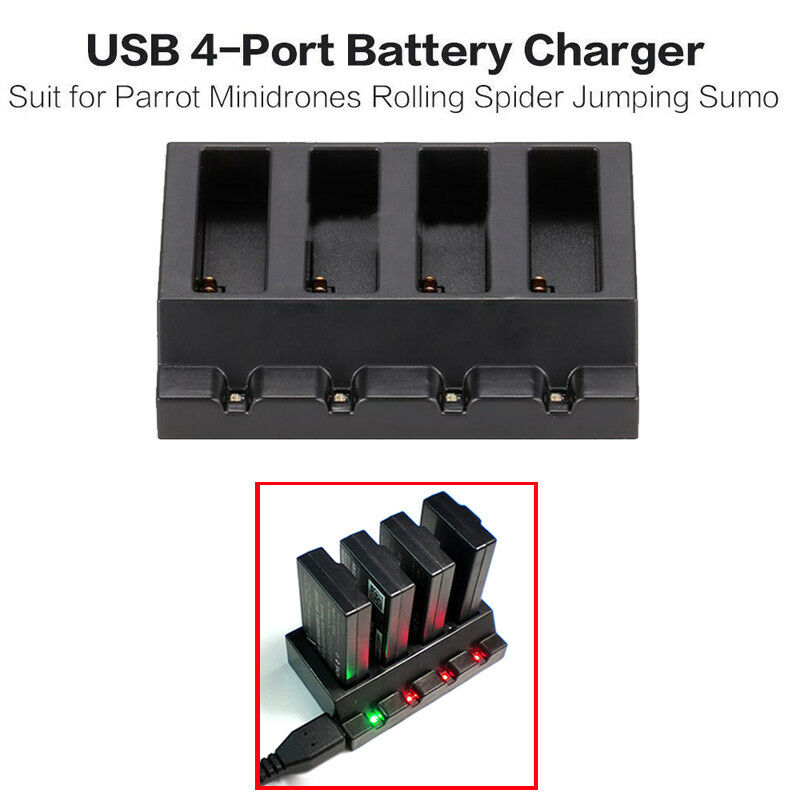4 IN 1 Port USB Battery Charger For Parrot Minidrones Rolling Spider Mambo RC