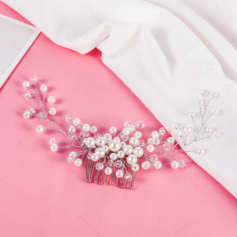Luxury Bridal Wedding Beautiful Pearls Hair Comb Hair Clip Hair Headpieces new