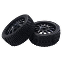 2pcs 1/8 Rubebr Tire Tyres Wheel Rim for Buggy On-road Car Models Black