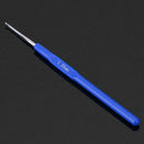 10pcs Blue Soft Handle Aluminium Crochet Hooks Sweater Knitting Needles Kit