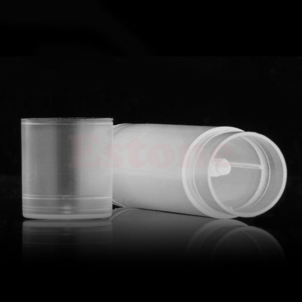 5pcs 5mL Clear Black White Empty Lipstick Lip Balm Container / Case Tube + Caps