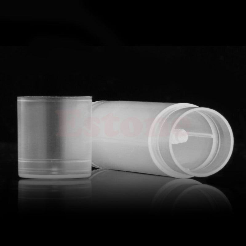 5pcs 5mL Clear Black White Empty Lipstick Lip Balm Container / Case Tube + Caps