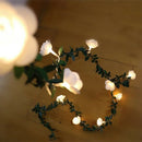 50Leds Rose Flower Led Fairy String Lights Solar Powered Wedding Valentine' Z6N6