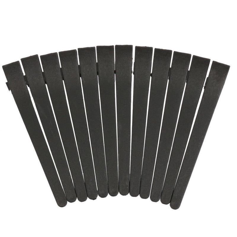 12pcs Black Matte Hairdressing Salon Sectioning Clips Clamps Hair Grips Tool