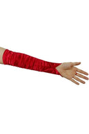 Grace Fingerless Long Gathered and Beaded Gloves(red) V7E3