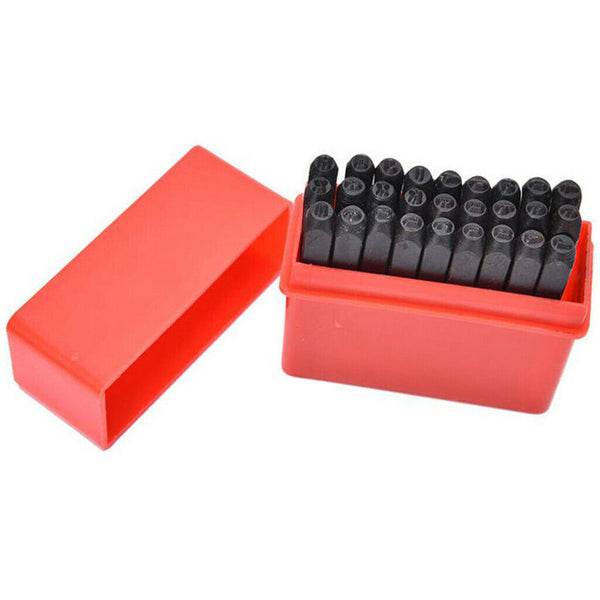 Alphabet Stamps Craft Set Letters Punch Steel Metal Leather Tool Case 8mm