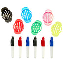 Golf Ball Line Marker Drawing Tool Value 6 Pack with 6 Marks Pens Set, Template
