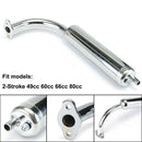 Chrome Muffler Exhaust Pipe 2-Stroke Motorized Bicycle Bike 49cc 60cc 66cc 80 BX