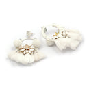 Ladies Rhinestone Flowers Long Tassel Earrings Bohemian Jewelry Girl Earrin