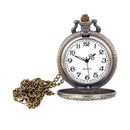 Retro Bronze Three Horses Quartz Pocket Watch for Men I7O2