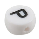 1000 White Mixed Letter/ Alphabet Acrylic Beads 7mm(1/4 inch) S8L9