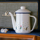 Traditional Enamel Dripless Tea Pot Hot Water Coffee Tea Pot Kettle 600ml