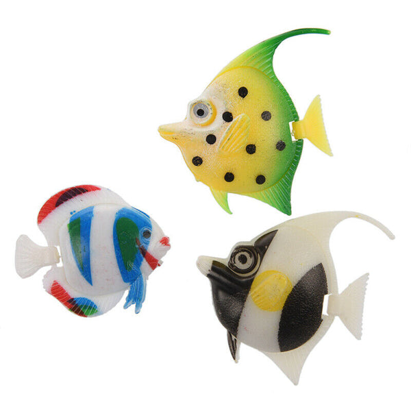 Artificial Multi-colored Plastic Fish Ornament 5Pcs for Aquarium Q6H4
