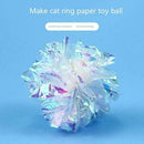 Cat Toys Ball Mylar Crinkle Interactive Colorful Ring Pet Paper Play Stuff N5Q1