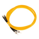 3 Meter Single Mode Dual Core Fiber Optic Drop Wire Cables ST to ST Yellow