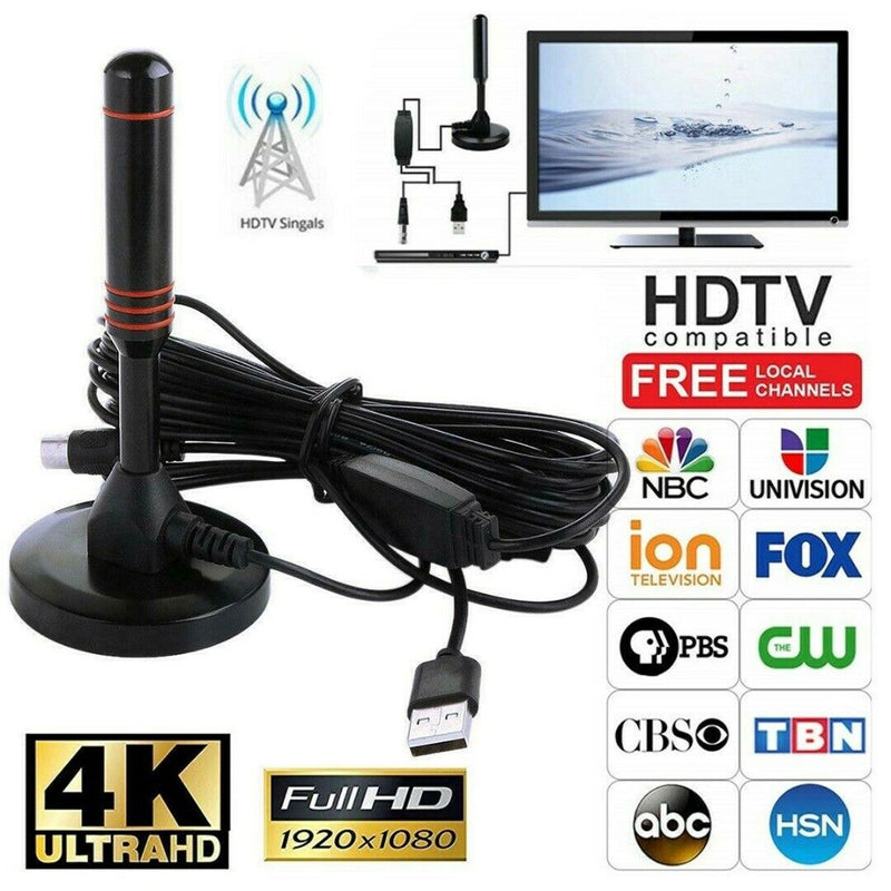 Indoor 300 Mile HDTV Antenna Aerial HD Digital TV Signal Booster Amplifier Cable