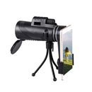 40x60 Portable Travel Monocular Telescope w/ Phone Holder Tripod Monocular Black