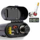 Motorcycle Waterproof Charger Power Socket 5V 3.1A Dual USB Outlet Switch C