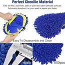 Microfiber Car Brush Wash Mop Mitt Extendable Handle Vehicle Washing X5C3