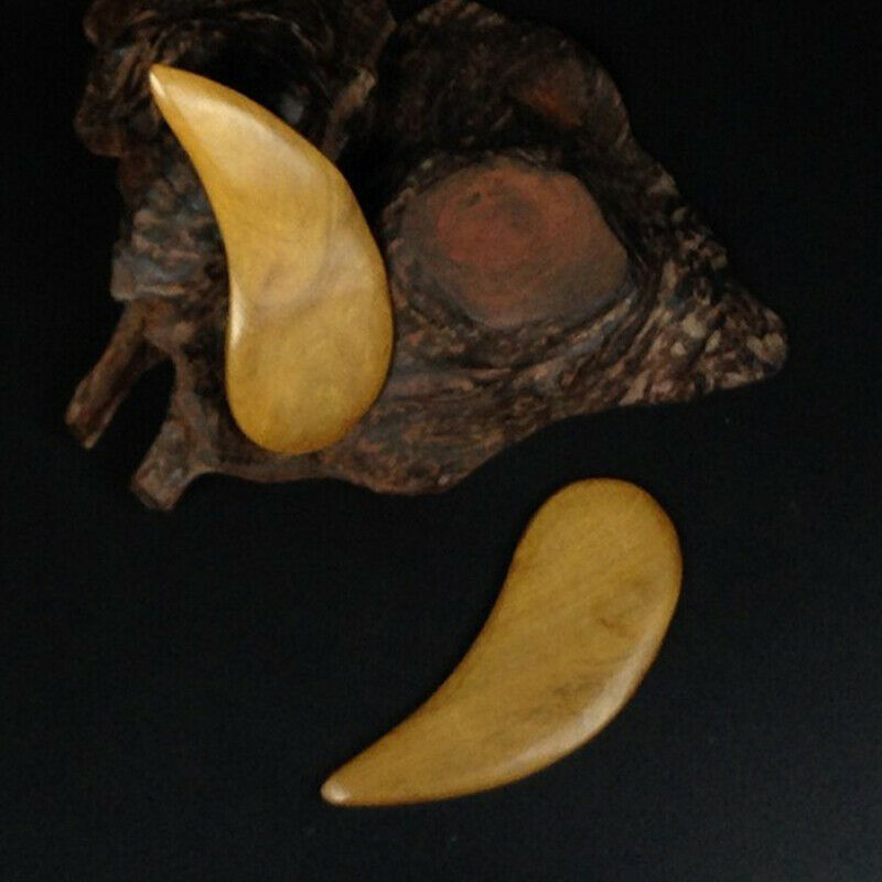 1PC Fragrant Wood Massager Small Leaf-shaped Wooden Scraper Tool Body Care S.kz