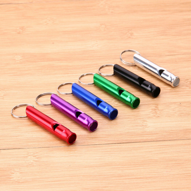 6pcs Aluminum  Pet Dog Training Whistle Flute Portable Keychain Whistle A