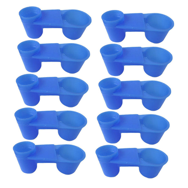 10pcs Blue Bird Drinker Feeder Cups Parrot Water Bottle Feeder for Cage