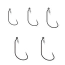 50x Carbon Steel Worm Bait Jig Centering Pin Spring   Hooks with Plastic Box