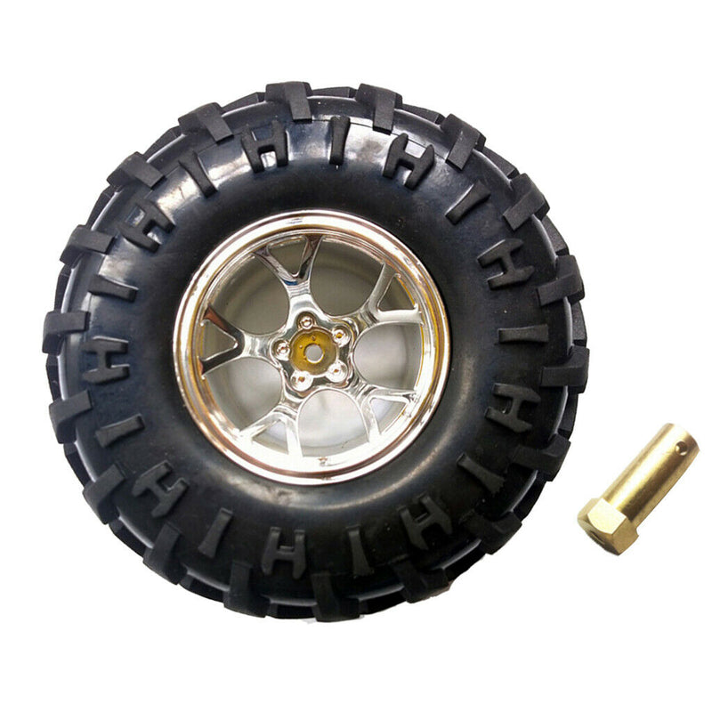 130mm Plating Hub Wheel Rims with Soft Rubber Tires for RC 1:10 On Road Car