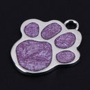 Stainless Steel Glitter Custom Pet Dog Tag Engraved Feet Card(Purple)