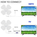 80 Miles Four-Leaf Clover Shaped Luminous Tv Antenna Indoor Hdtv Antenna Vh