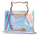 Cat ear pattern Trendy jelly sling bag metal chain single strap bag summe Kw