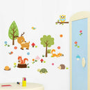 Cute Cartoon Wall Stickers Baby Kids Room Decor Cute Zoo Animals Nursery Decals/