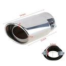 Stainless Steel Car Tail Rear Chrome Round Exhaust Pipe Tail Muffler Tip