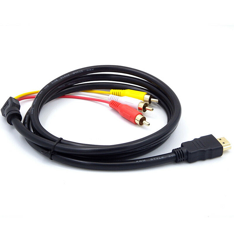 HDMI Male to 3 RCA Video Audio AV 1.5m Cable Adapter For 1080P HDTV  LJ