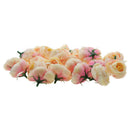 30 Artificial Camellia Silk Flower Heads Party Table Arrangement Yellow Pink