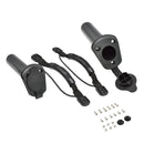 2pcs Durable Kayak Carry Handle & 2pcs Boat Fishing Rod Pole Holder with Cover