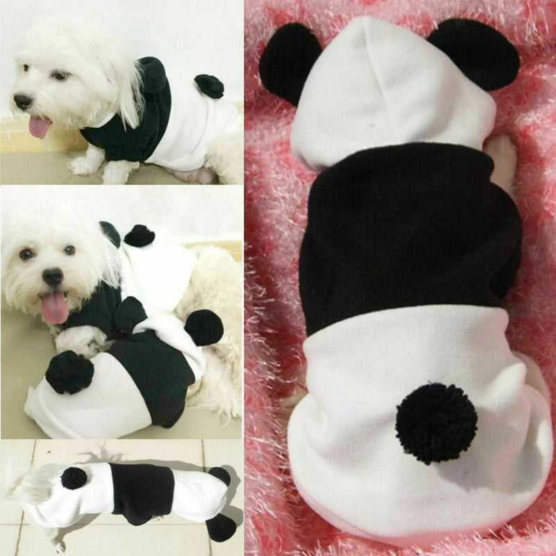 2pcs Adorable Clothes Dog Cat Puppy Apparel Pet Hoodie Outfit Fancy Panda